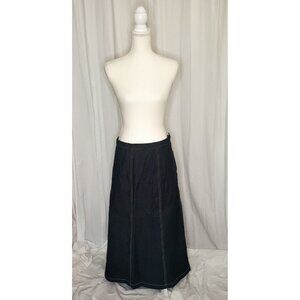 NWT Terry Lewis Plus Size 3XL A-Line Denim Jean Skirt Midi Dark Seamed Slimming